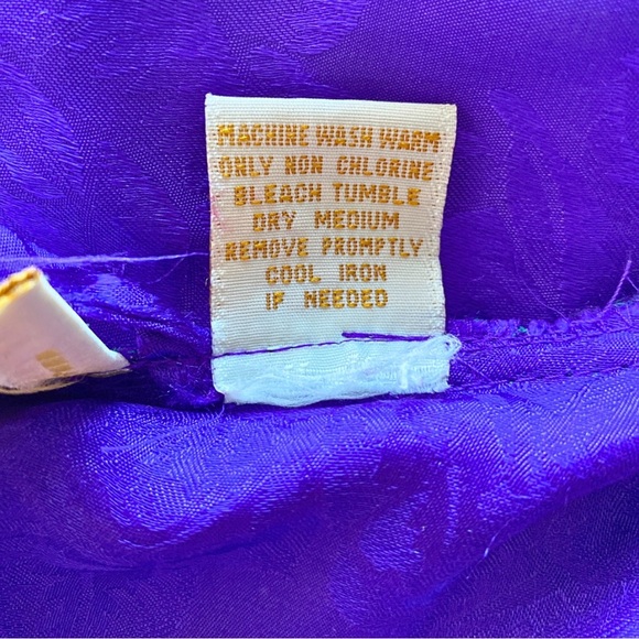 VINTAGE 80s VICTORIAS SECRET GOLD LABEL ROBE PURPLE SATIN ONE SIZE WOMENS - Picture 11 of 13